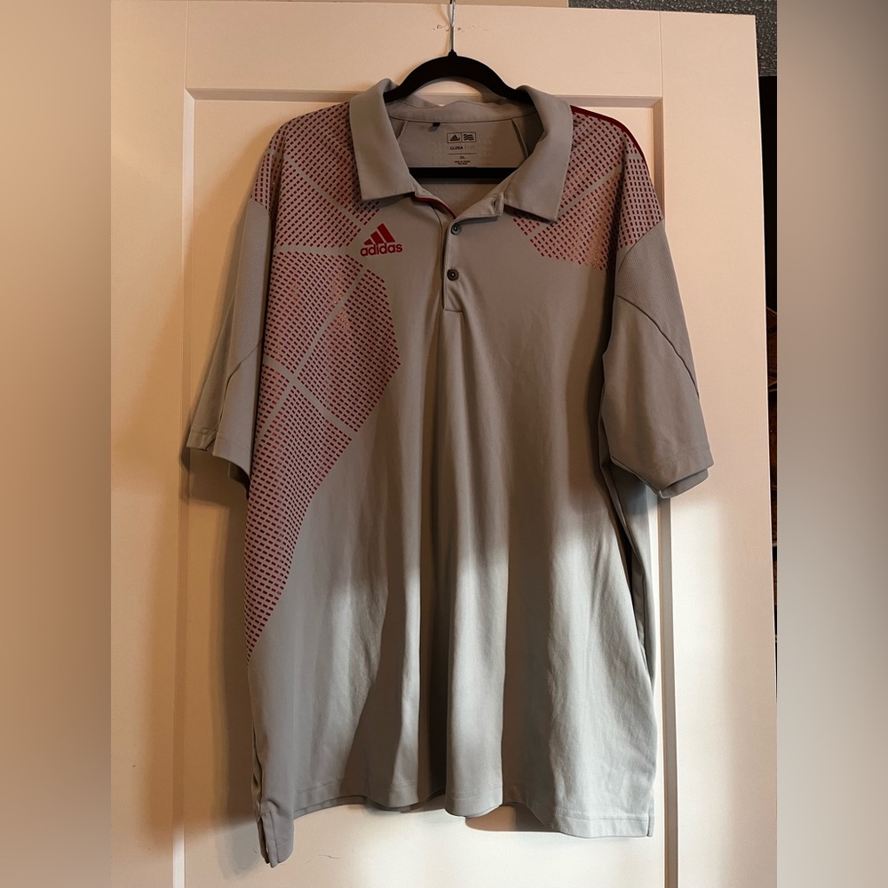 Adidas Gray and Red Polo Shirt